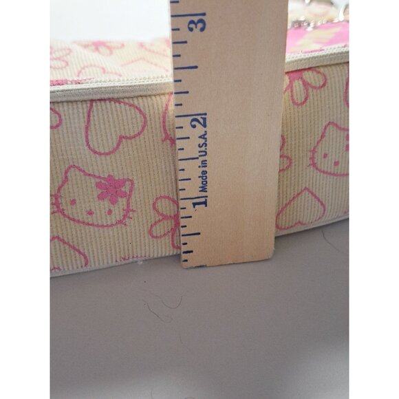 2000s Y2K Hello Kitty Pink & Cream Corduroy Hello Monogram Shoulder Bag Purse - Picture 15 of 15